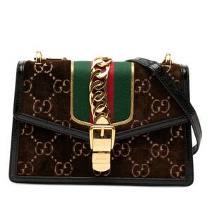 Pre-Loved Gucci Small GG Velvet Sylvie Crossbody